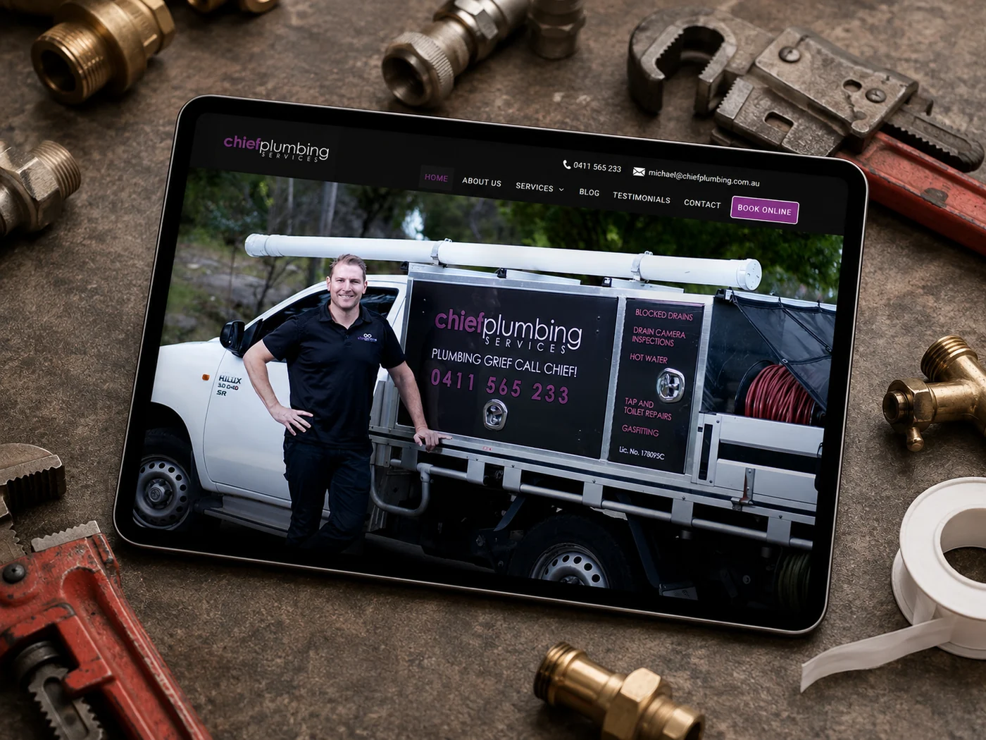 The Chief Plumbing Services website