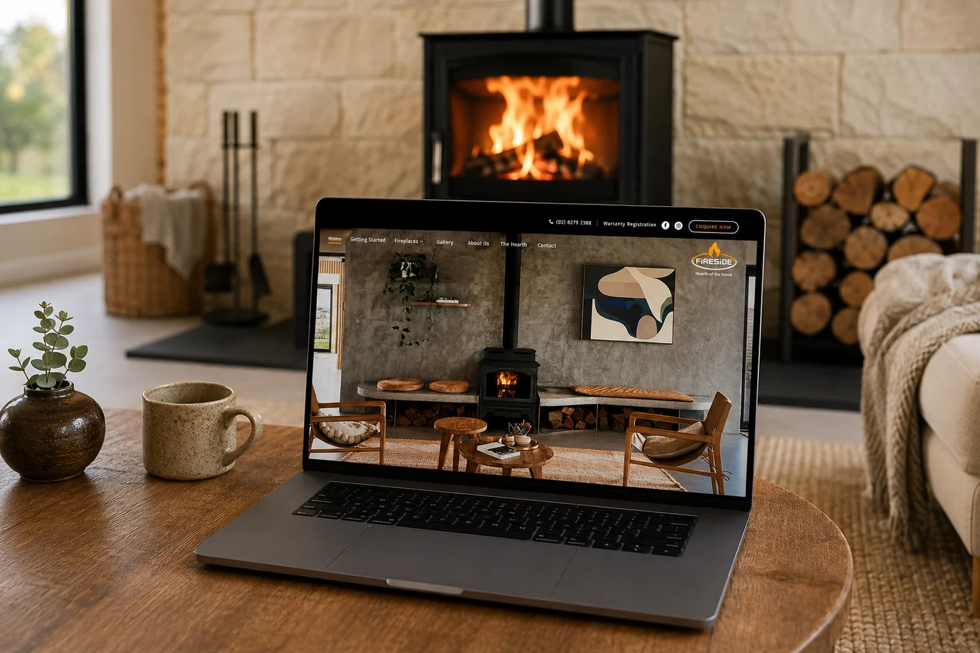 The Fireside Heating website