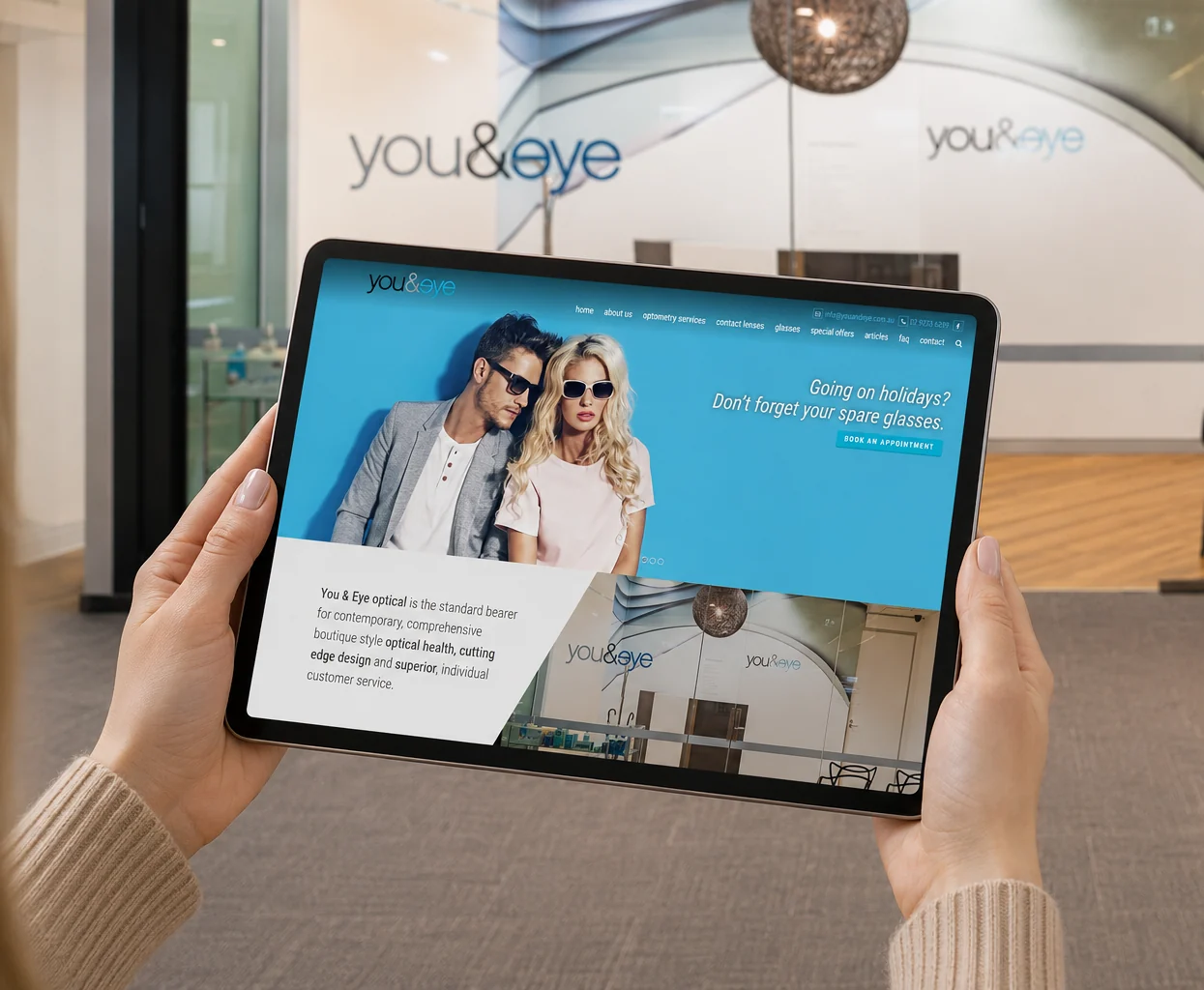 The YouandEye Optical website
